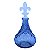 CJ. DE GARRAFAS DE VIDRO C/ TAMPA FLOR DE LIS - 4 PCS AZUL - Imagem 1