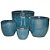CJ DE VASOS VIETNAMITA AZUL PETROLEO  04 PCS - Imagem 1