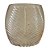 VASO FOLHAGEM EM VIDRO L11,5XP8,5XA16CM COR AMBAR - Imagem 1