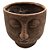 VASO DE RESINA MARROM COM FORMATO DE ROSTO 32CM X 29CM X 30C - Imagem 1