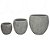 CONJ. DE VASOS CINZA - 3PCS G:55,5CM X 55CM X 55,55CM M:43,5 - Imagem 1