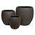 CONJ. DE VASOS DE RESINA MARROM E BEGE - 3PCS G:55CM X 55CM - Imagem 1