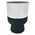 VASO DE VIDRO METALIZADO PRATA E PRETO - Imagem 1