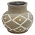 VASO DE CERAMICA BEGE COM DETALHES ETNICOS 16,5CM X 16,5CM X - Imagem 1