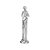 FIGURA DECORATIVA RESINA MÚSICO PRATEADA 9x7x23cm - Imagem 1