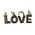 CJ 4 FIGURAS DECORATIVAS RESINA YOGA LOVE DOURADAS 13x6x23cm - Imagem 1