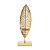 FIGURA DECORATIVA PORTA VELA METAL FOLHA PRETO/DOURADO 15x10x44cm - Imagem 2
