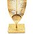 FIGURA DECORATIVA PORTA VELA METAL FOLHA PRETO/DOURADO 15x10x44cm - Imagem 4