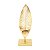 FIGURA DECORATIVA PORTA VELA METAL FOLHA PRETO/DOURADO 15x10x44cm - Imagem 1