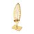 FIGURA DECORATIVA PORTA VELA METAL FOLHA PRETO/DOURADO 15x10x44cm - Imagem 3