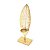 FIGURA DECORATIVA PORTA VELA METAL FOLHA PRETO/DOURADO 13x8x37cm - Imagem 1