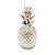 FIGURA DECORATIVA CERÂMICA ABACAXI PRATEADO 9x18cm - Imagem 1