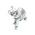FIGURA DECORATIVA POLIRESINA ELEFANTE PRATA 22x9x23cm - Imagem 4
