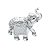 FIGURA DECORATIVA POLIRESINA ELEFANTE PRATA 22x9x23cm - Imagem 1