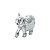 FIGURA DECORATIVA POLIRESINA ELEFANTE PRATA 13x5x14cm - Imagem 3
