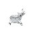 FIGURA DECORATIVA POLIRESINA ELEFANTE PRATA 13x5x14cm - Imagem 1