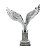 FIGURA DECORATIVA POLIRESINA AGUIA PRATA 27x12x33cm - Imagem 1