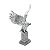 FIGURA DECORATIVA POLIRESINA AGUIA PRATA 27x12x33cm - Imagem 4