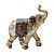 FIGURA DECORATIVA POLIRESINA ELEFANTE DOURADO 15x6x16cm - Imagem 2