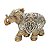 FIGURA DECORATIVA POLIRESINA ELEFANTE DOURADO 16x6x13cm - Imagem 1