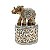 FIGURA DECORATIVA POLIRESINA ELEFANTE DOURADO 10x10x15cm - Imagem 2