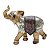 FIGURA DECORATIVA POLIRESINA ELEFANTE DOURADO 23x9x21cm - Imagem 4