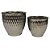 CONJ. DE CACHEPOTS EM CERAMICA PRATEADO  2 PCS G  D17CM X 16 - Imagem 1