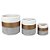 CONJ. DE CACHEPOTS DE CIMENTO CINZA, DOURADO E BRANCO - 3PCS - Imagem 1