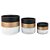 CONJ. DE CACHEPOTS DE CIMENTO CINZA, DOURADO E PRETO - 3PCS - Imagem 1