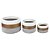 CONJ. DE CACHEPOTS DE CIMENTO CINZA, DOURADO E BRANCO - 3PCS - Imagem 1