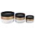 CONJ. DE CACHEPOTS DE CIMENTO CINZA, DOURADO E PRETO - 3PCS - Imagem 1