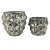 CONJ. DE CACHEPOTS DE METAL PRATA  G:40CM X 38CM X 36CM P:33 - Imagem 1