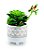CACHEPOT EM CERAMICA COM SUCULENTA PERMANENTE - Imagem 1