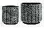 KIT CACHEPOT PRETO EM CERÂMICA - 2 PCS - Imagem 2