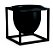 KIT CACHEPOT PRETO EM METAL COM SUPORTE - 3 PCS - Imagem 3