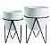 KIT CACHEPOT BRANCO EM CIMENTO COM SUPORTE - 2 PCS - Imagem 6