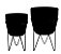 KIT CACHEPOT PRETO EM CIMENTO COM SUPORTE - 2 PCS - Imagem 5