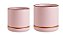 KIT CACHEPOT ROSA E DOURADO EM CERAMICA - 2PCS - Imagem 3