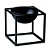 KIT CACHEPOT PRETO EM METAL COM SUPORTE - 3 PCS - Imagem 1