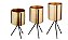 KIT CACHEPOT DOURADO EM METAL COM SUPORTE - 3 PCS - Imagem 12