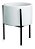 KIT CACHEPOT BRANCO COM SUPORTE EM METAL - 3 PCS - Imagem 1