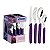 FAQUEIRO INOX 24PC CARMEL PURP/ESCU - Imagem 1