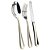 FAQUEIRO LOUVRE 130 PECAS EM ACO INOX 18/00 3,0 MM COM FRISO OURO - Imagem 1