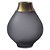 VASO DE VIDRO FUME E METAL DOURADO - Imagem 1