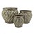 CJ DE VASOS DE METAL RUSTICO DOURADO  3PCS - Imagem 1