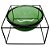 VASO DE VIDRO TRANSPARENTE VERDE COM SUPORTE DE METAL 22CM X - Imagem 1