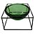 VASO DE VIDRO TRANSPARENTE VERDE COM SUPORTE DE METAL 16.5CM - Imagem 1