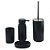 KIT DE BANHEIRO DE PORCELANA PRETO - 4PCS PORTA SABON - Imagem 1