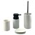 KIT DE BANHEIRO DE PORCELANA BRANCO E PRETO - 4PCS PORTA SAB - Imagem 1