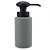 PORTA SABONETE LIQUIDO DE PORCELANA CINZA E PRETO 7CM X 7CM - Imagem 1